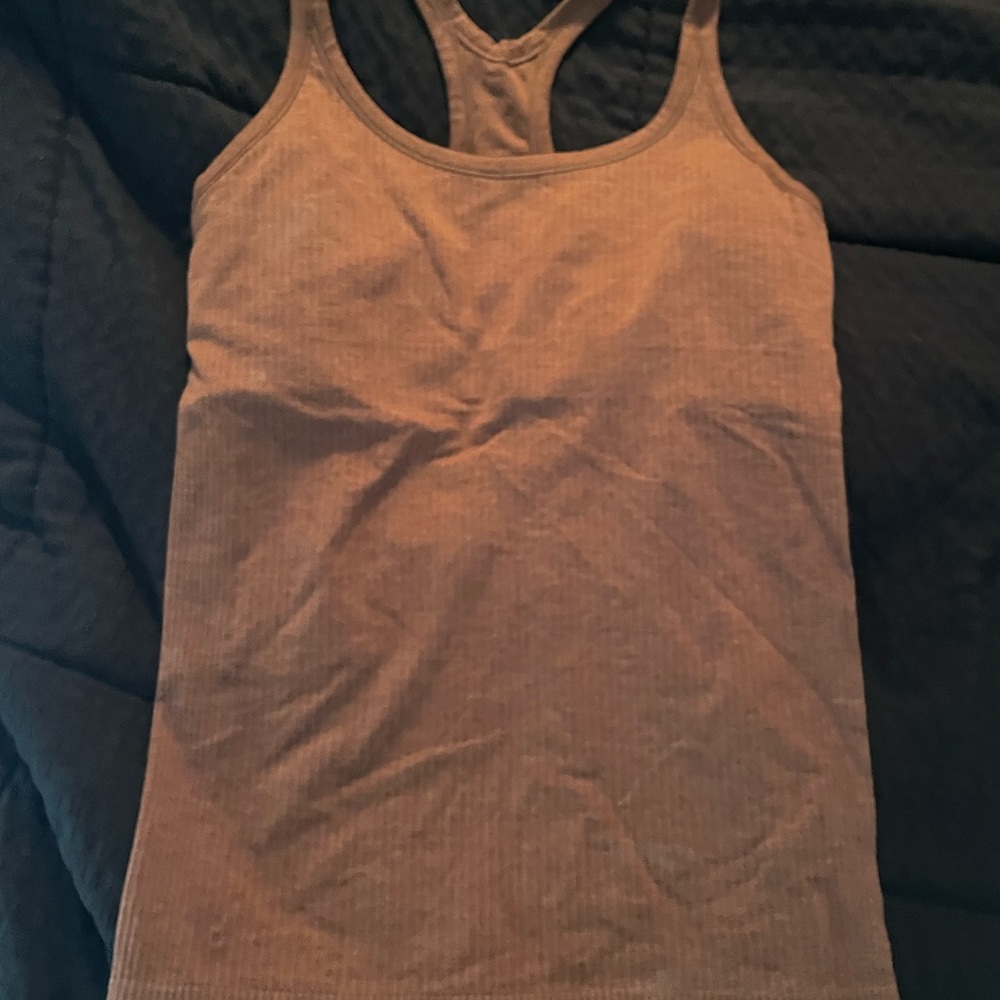 Lululemon Ribbed Racerback Tank Top in Taupe Brown